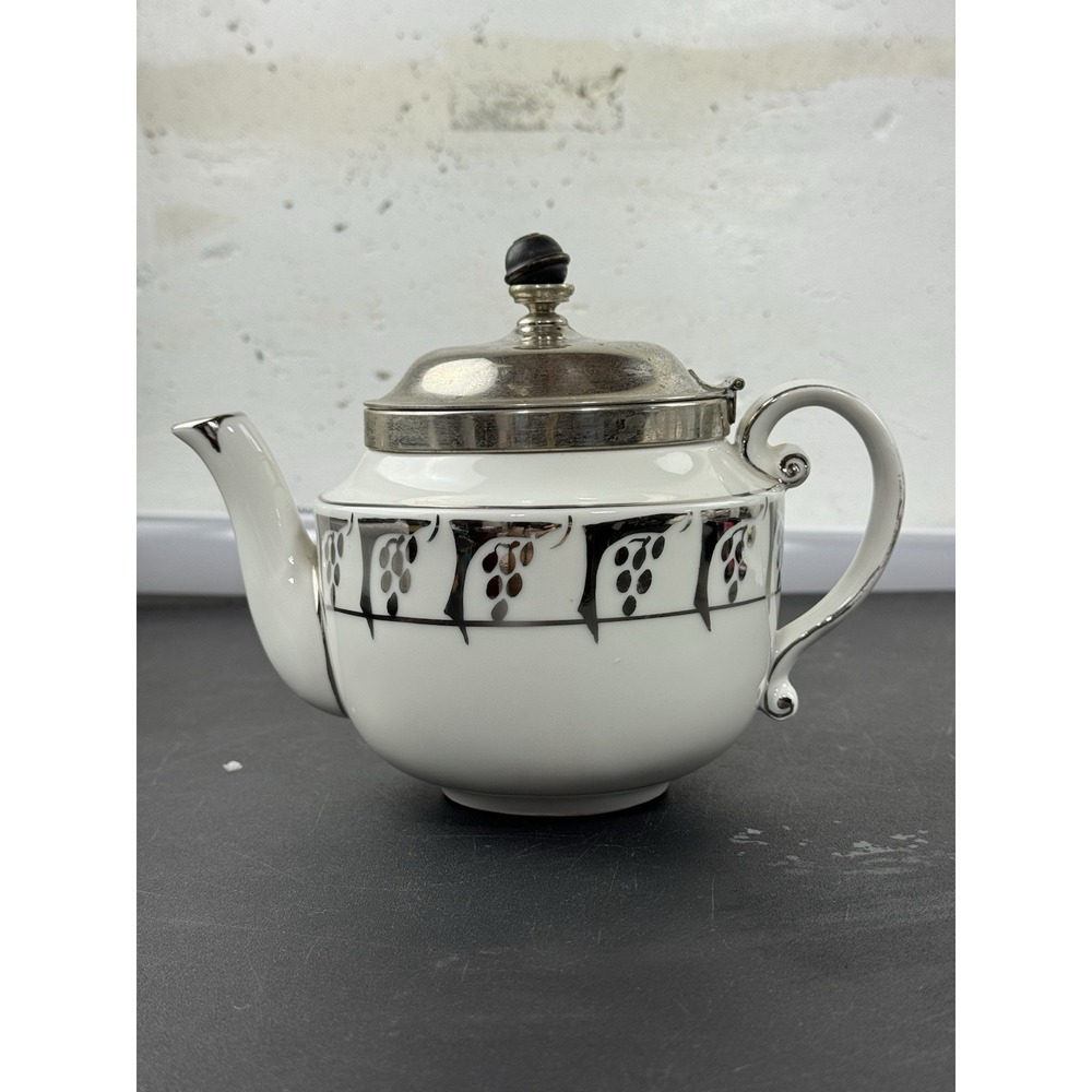 Royal Rochester Ohio Hand Painted Art Deco Teapot with Infuser